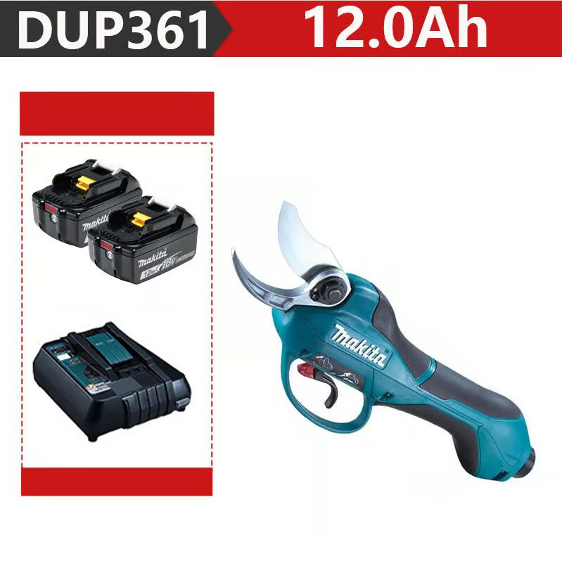 [Makita DUP361PT2 záhradné nožnice 3000W+ Dve 12,0Ah batérie 96V+ nabíjačka] Výdrž batérie 24 hodín.